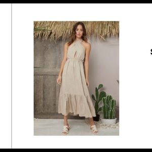 NWT Linen Halter Dress